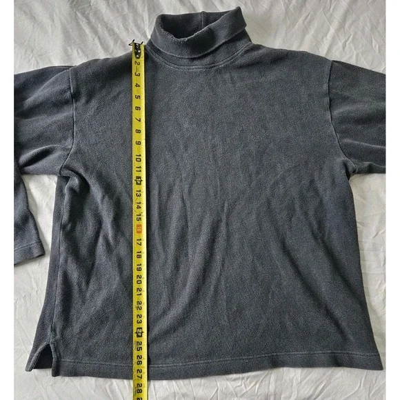 Vintage 90s GAP Faded Blank Ribbed Knit Turtleneck Sweater Gray Mens Xl - Picture 8 of 8